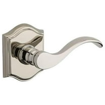 Baldwin Reserve PSCURTAR141 Passage Handleset Curve Lever and Traditional Arch Rose with 6AL Latch and Dual Strike Bright Nickel Finish