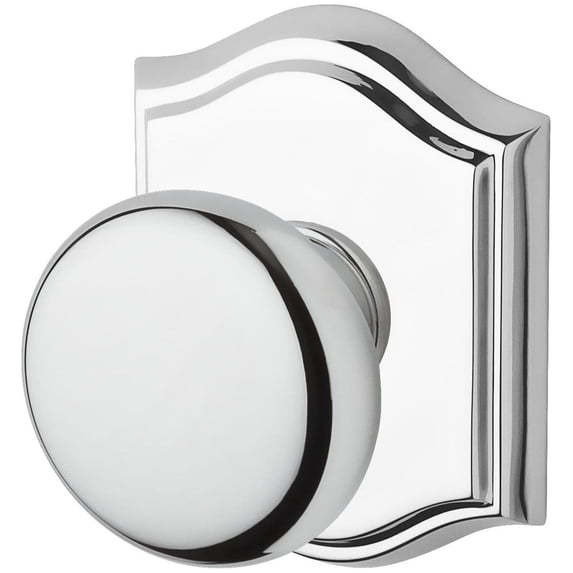 Baldwin Reserve PSROUTAR260 Passage Round Knob and Traditional Arch Rose Bright Chrome Finish