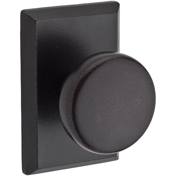 Baldwin Reserve PSRUSRSR481 Passage Rustic Knob and Rustic Square Rose Dark Bronze Finish