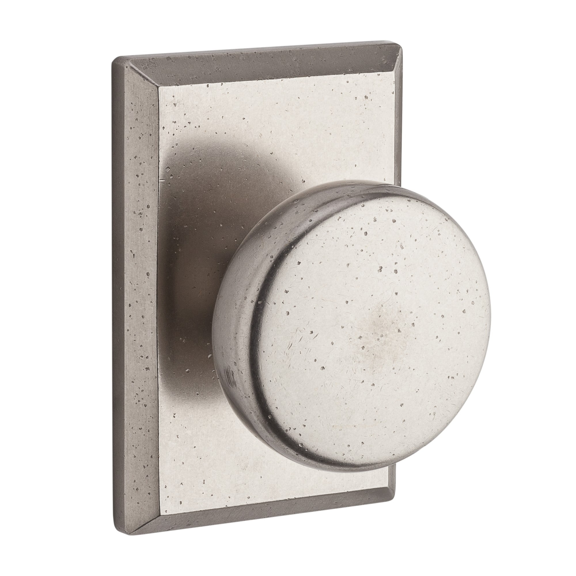 White Bronze Round Passage Door Knob with Rectangular Rose