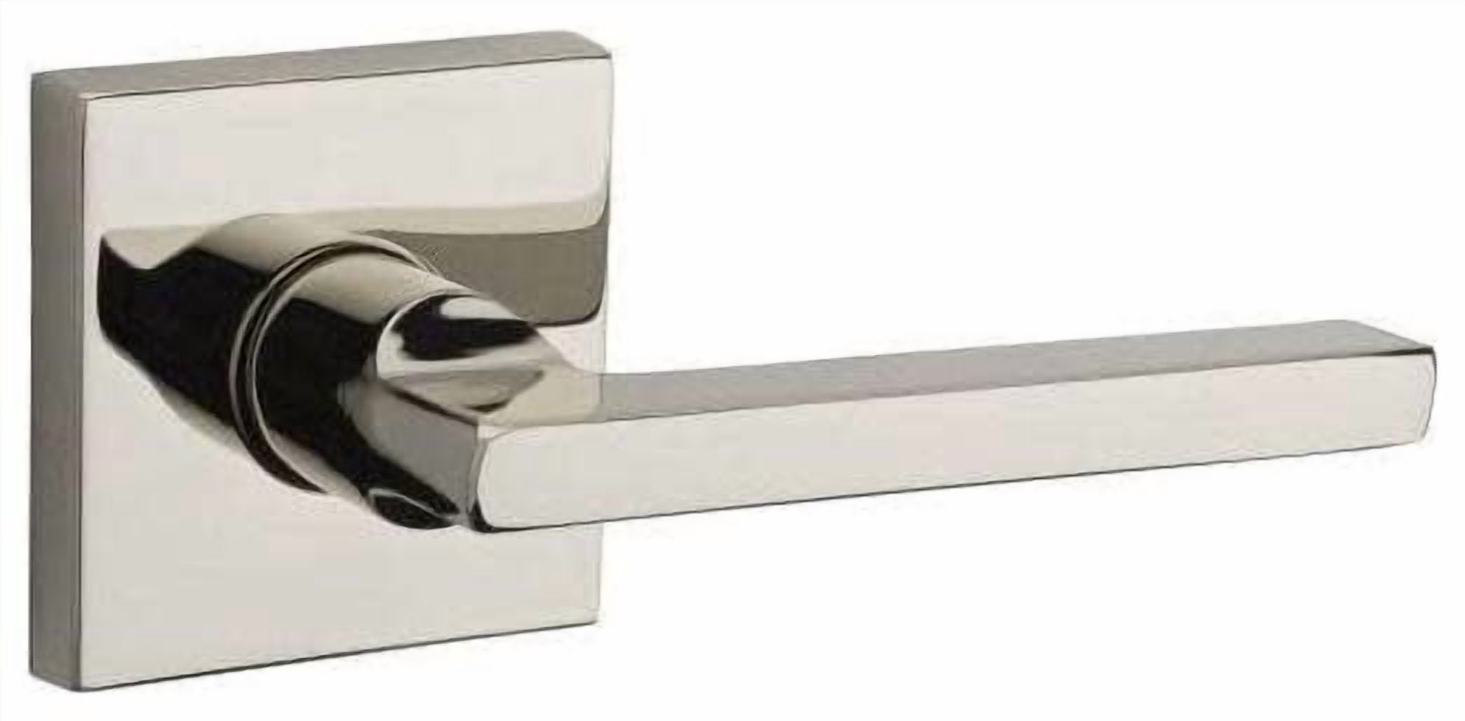 Baldwin Reserve PSSQUCSR141 Passage Handleset Square Lever and Contemporary Rose Bright Nickel Finish