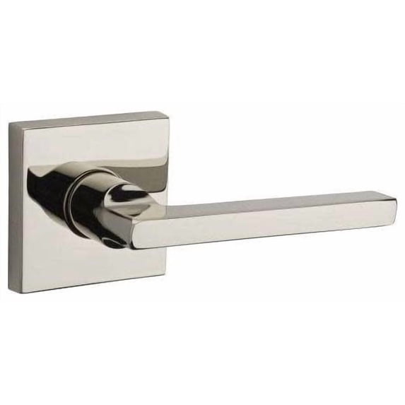 Baldwin Reserve PSSQUCSR141 Passage Handleset Square Lever and Contemporary Rose Bright Nickel Finish