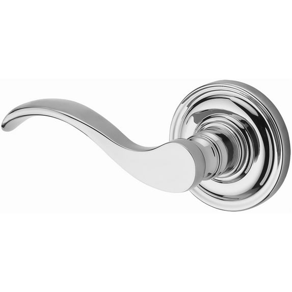 Baldwin Reserve PVCURTRR260 Privacy Curve Lever and Traditional Round Rose Bright Chrome Finish