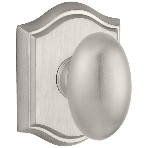 Baldwin Reserve PVELLTAR150 Privacy Ellipse Knob and Traditional Arch Rose Satin Nickel Finish