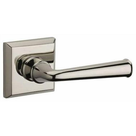 Baldwin Reserve PVFEDTSR141 Door Handle Sets Privacy Federal Lever and Traditional Square Rose Bright Nickel Finish