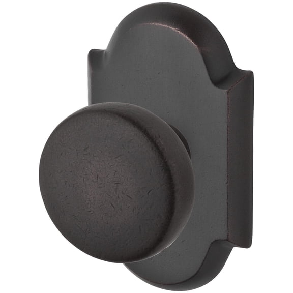 Baldwin Reserve PVRUSRAR481 Privacy Rustic Knob and Rustic Arch Rose Dark Bronze Finish