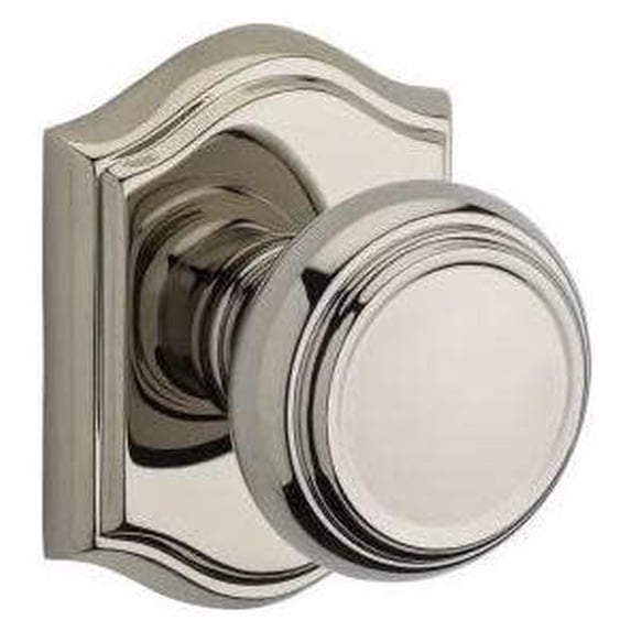 Baldwin Reserve Pstratar141 Passage Traditional Knob And Traditional Arch Rose With 6Al Latch And Dual Strike Bright Nickel Finish