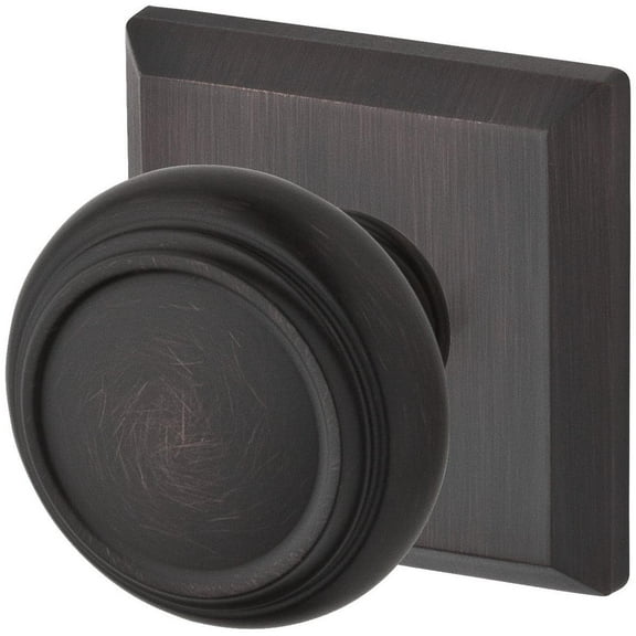 Baldwin Reserve Pstratsr112 Passage Traditional Knob and Traditional Square Rose Venetian Bronze Finish