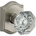 thumbnail image 1 of Baldwin Reserve Pvcrytar150 Privacy Crystal Knob and Traditional Arch Rose Satin Nickel Finish, 1 of 7