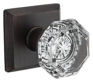 Baldwin Reserve Pvcrytsr112 Privacy Crystal Knob and Traditional Square Rose Venetian Bronze Finish