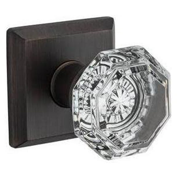 Baldwin Reserve Pvcrytsr112 Privacy Crystal Knob and Traditional Square Rose Venetian Bronze Finish