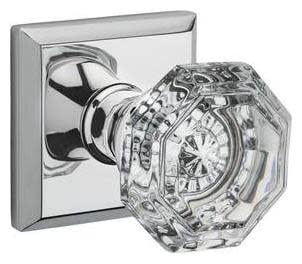 Baldwin Reserve Pvcrytsr260 Privacy Crystal Knob and Traditional Square Rose Bright Chrome Finish