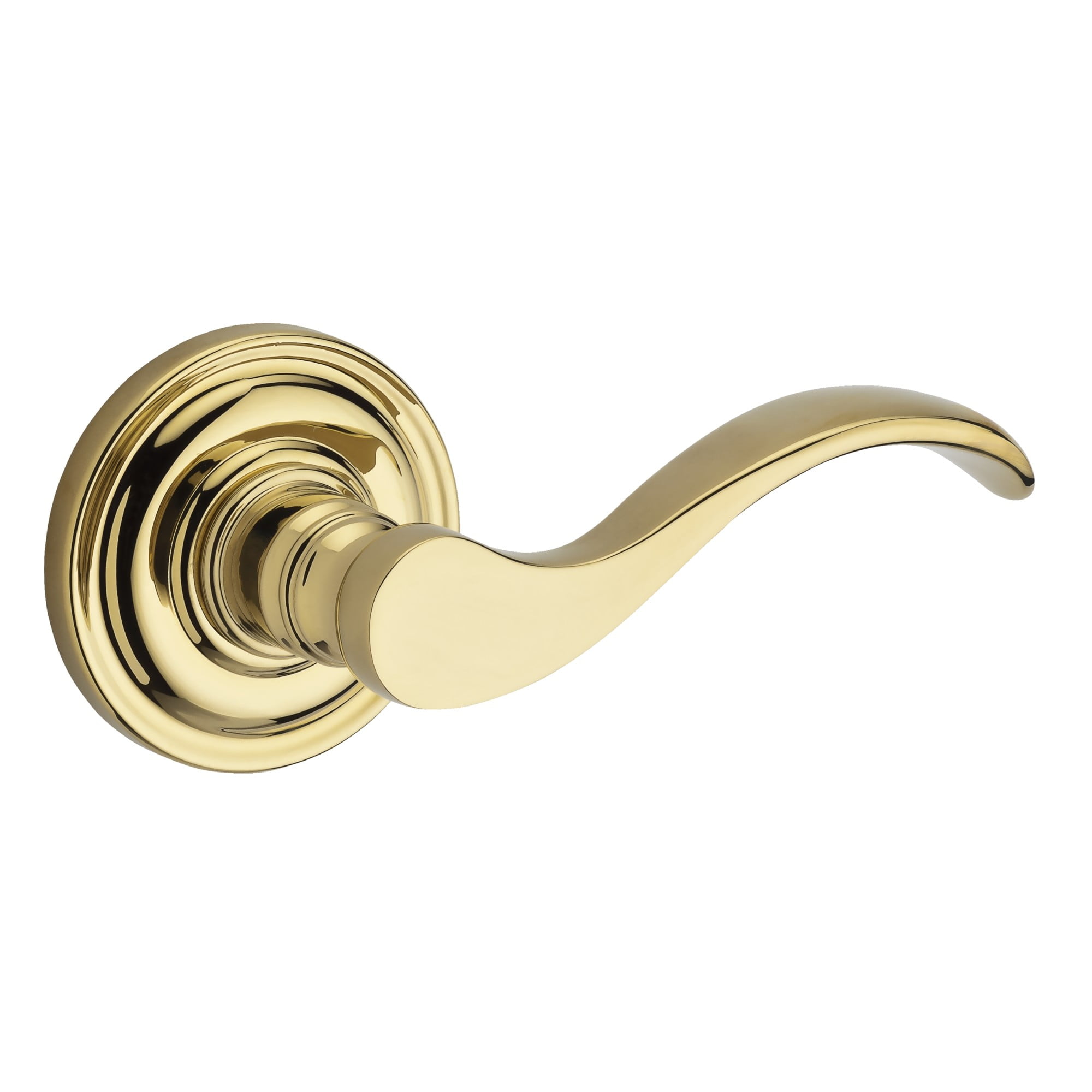 Polished Brass Wave Lever Privacy Door Handle