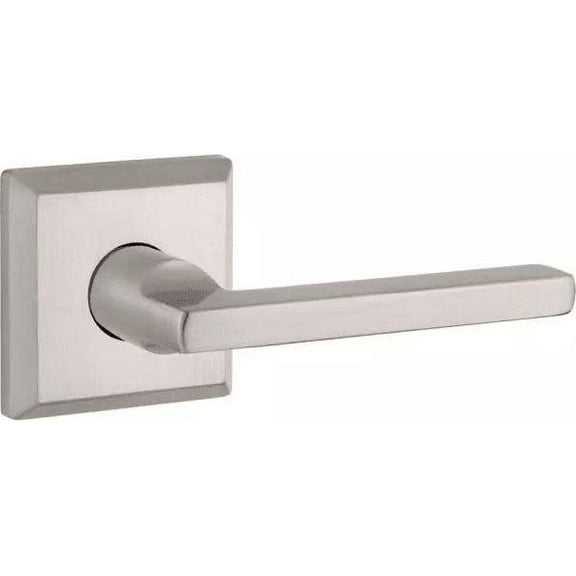 Baldwin Reserve Pvsqutsr150 Privacy Square Lever Handle And Traditional Square Rose With 6Al Latch And Dual Strike Satin Nickel Finish