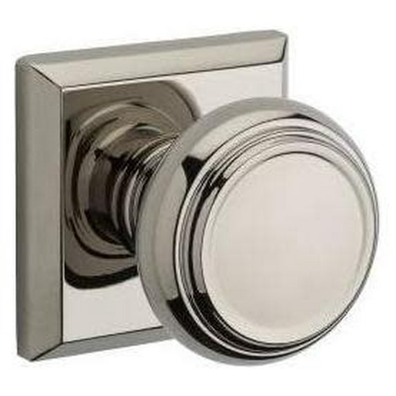 Baldwin Reserve Pvtratsr141 Privacy Traditional Knob And Traditional Square Rose With 6Al Latch And Dual Strike Bright Nickel Finish