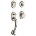 thumbnail image 1 of Baldwin Reserve SCADIxRUSRAR492 Single Cylinder Adirondack Handleset Rustic Knob and Rustic Arch Rose White Bronze Finish, 1 of 1