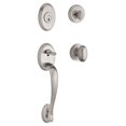 thumbnail image 1 of Baldwin Reserve SCCOLxELLTRR150 Single Cylinder Columbus Handleset Ellipse Knob and Traditional Round Rose Satin Nickel Finish, 1 of 4