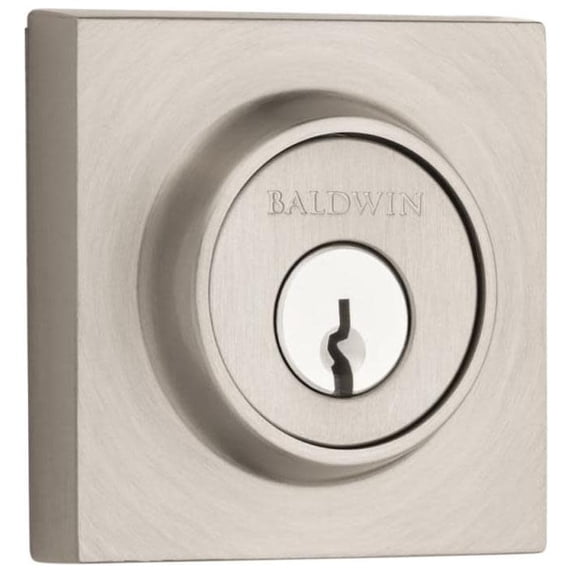 Baldwin Reserve SCCSD150S Single Cylinder Contemporary Square Deadbolt with 6AL Latch; Dual Strike; and SmartKey Satin Nickel Finish