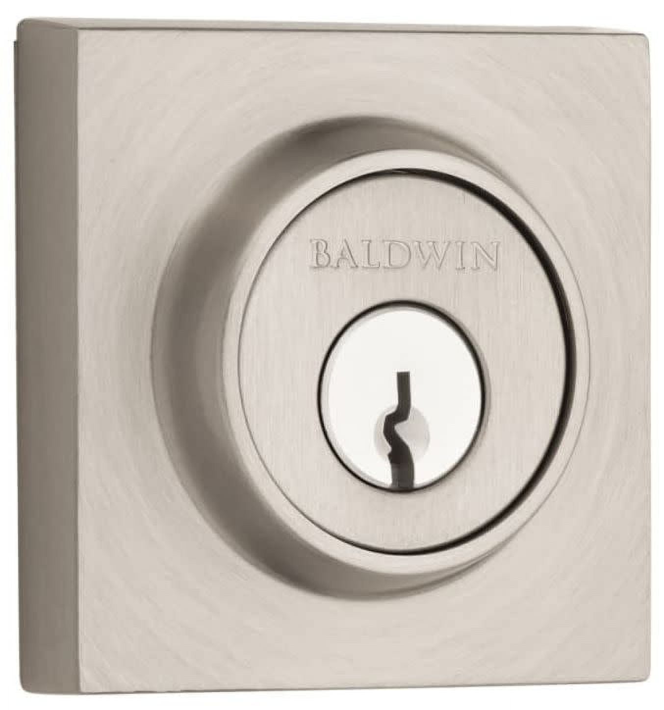 Satin Nickel Square Single Cylinder Deadbolt