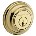 thumbnail image 1 of Baldwin Reserve SCTRD003 Single Cylinder Traditional Round Deadbolt Lifetime Brass Finish, 1 of 4