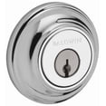 thumbnail image 1 of Baldwin Reserve SCTRD260S Single Cylinder Traditional Round Deadbolt with 6AL Latch; Dual Strike; and SmartKey Bright Chrome Finish, 1 of 5