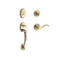 thumbnail image 1 of Baldwin Reserve Sccolxcurrtrr003 Single Cylinder Columbus Handleset Right Hand Curve Lever And Traditional Round Rose With 6Al Latch And Dual Strike Lifetime Brass Finish, 1 of 1