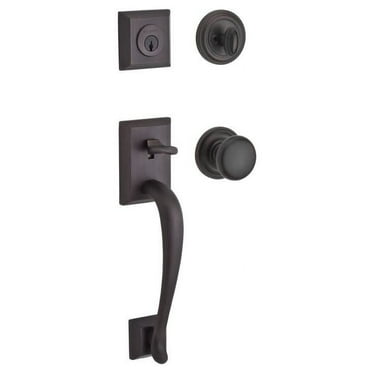 Baldwin Reserve Scnapxroutrr112S Single Cylinder Napa Handleset Round Knob and Traditional Round Rose with 6Al Latch; Dual Strike; and Smartkey Venetian Bronze Finish