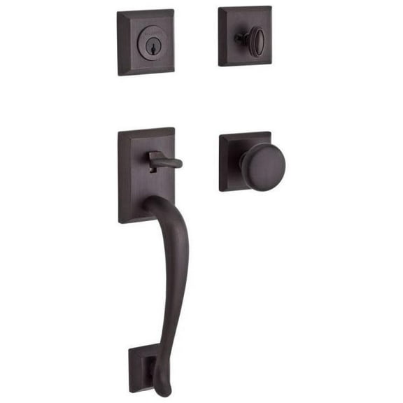 Baldwin Reserve Scnapxroutsr112S Single Cylinder Napa Handleset Round Knob and Traditional Square Rose with 6Al Latch; Dual Strike; and Smartkey Venetian Bronze Finish