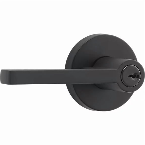 Baldwin Reserve Square Lever - Keyed Entry - Round Rose, Satin Black