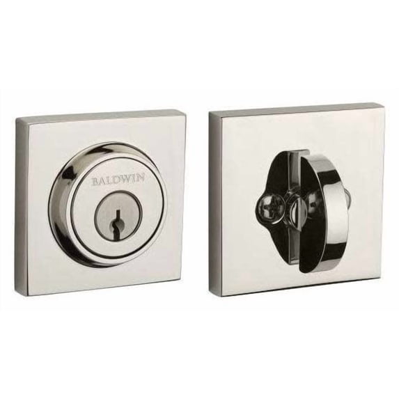 Baldwin ReserveSCCSD141 Single Cylinder Contemporary Square Deadbolt Bright Nickel Finish