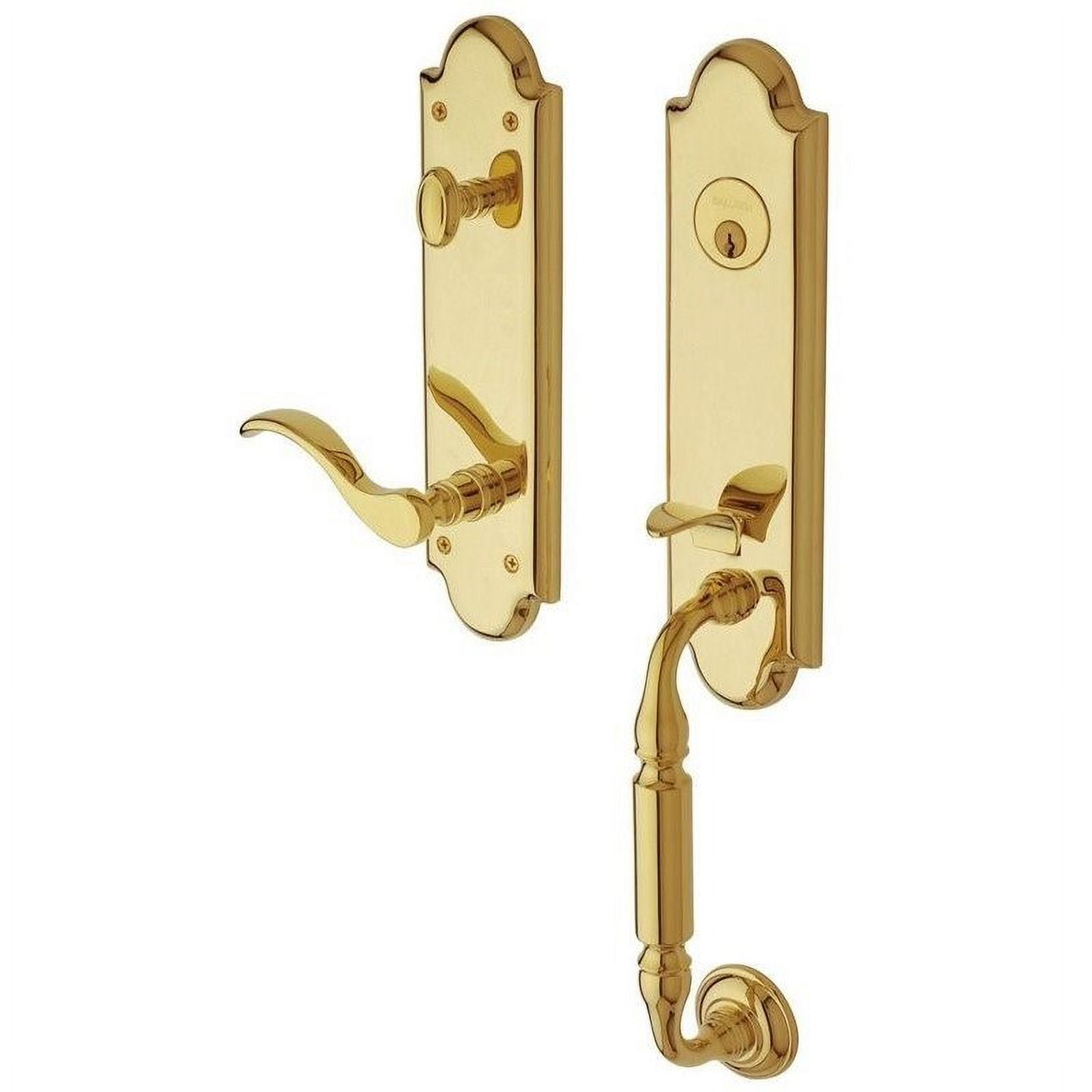 Right Handed Polished Brass Single Cylinder Handleset
