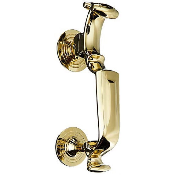 Baldwin 0113.003 S-Shaped Door Knocker, Lifetime Polished Brass