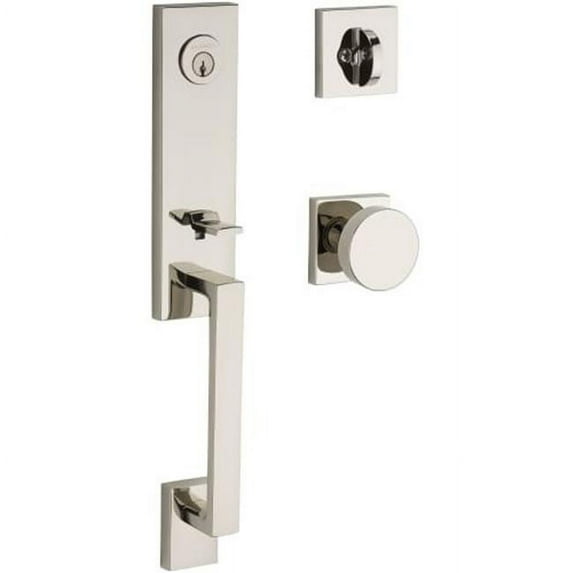 Baldwin SCSEAXCONCSR141 6AL DS Seattle Single Cylinder Handled Contemporary Square, Polished Nickel