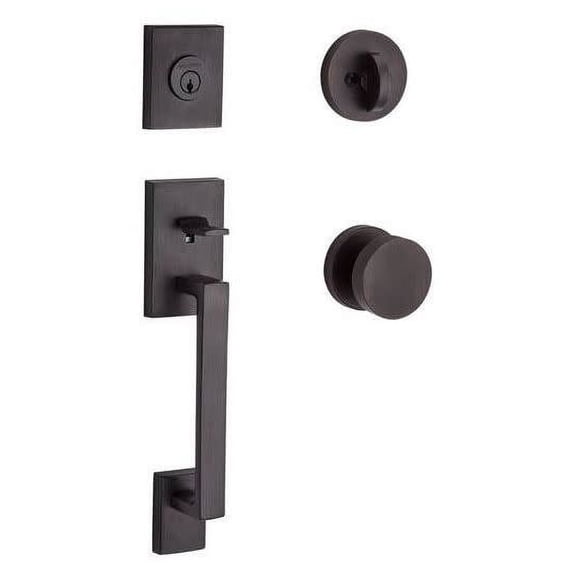 Baldwin La Jolla Handleset - Contemporary Knob, Round Rose, Venetian Bronze