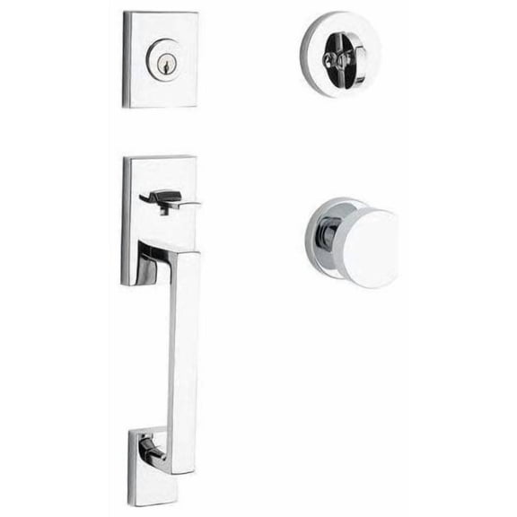Baldwin La Jolla Handleset - Contemporary Knob, Round Rose, Polished Chrome