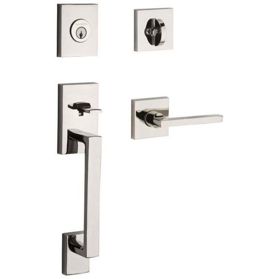 Baldwin SCLAJXSQUCSR055S La Jolla Smartkey Single Cylinder Keyed Entry Handleset - Nickel