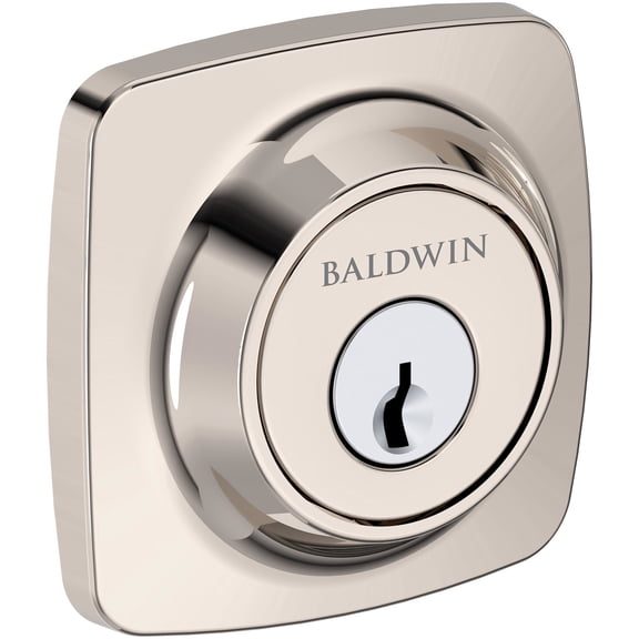 Baldwin SCSSD055 Soft Square Solid Brass Single Cylinder Keyed Entry Deadbolt From The