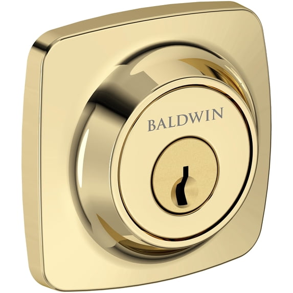 Baldwin SCSSD031 Soft Square Solid Brass Single Cylinder Keyed Entry Deadbolt From The