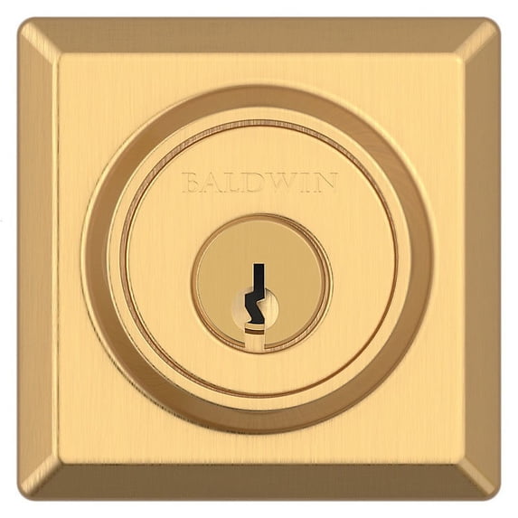 Baldwin SCTSD044 Traditional Square Single Cylinder Keyed Entry Deadbolt - Brass