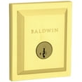thumbnail image 1 of Baldwin Spyglass, Single Cylinder Front Door Deadbolt Featuring SmartKey Re-key Technology and Microban Protection, in Satin Brass, 1 of 7