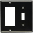 thumbnail image 1 of Baldwin 4743151 GFCISingle Toggle Beveled Edge Switch Plate Antique Nickel, 1 of 3