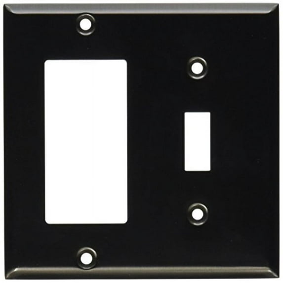 Baldwin 4743151 GFCISingle Toggle Beveled Edge Switch Plate Antique Nickel