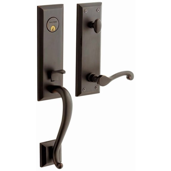 Baldwin 85355112LENT Stonegate Left Handed One Piece Single Cylinder Keyed Entry Handleset
