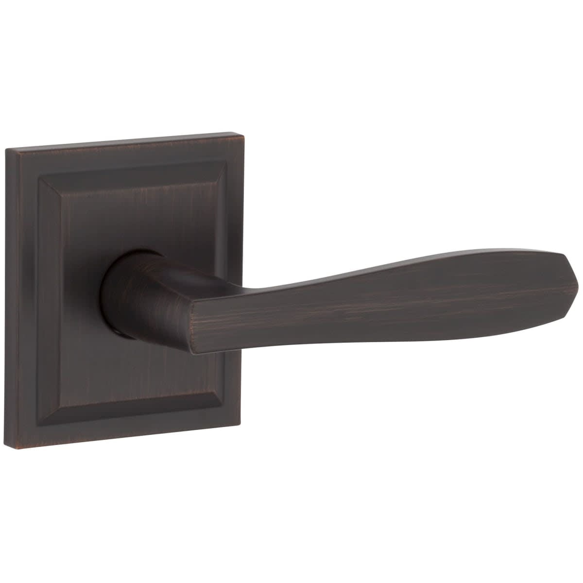 Venetian Bronze Square Backplate Hall/Closet Lever Handle