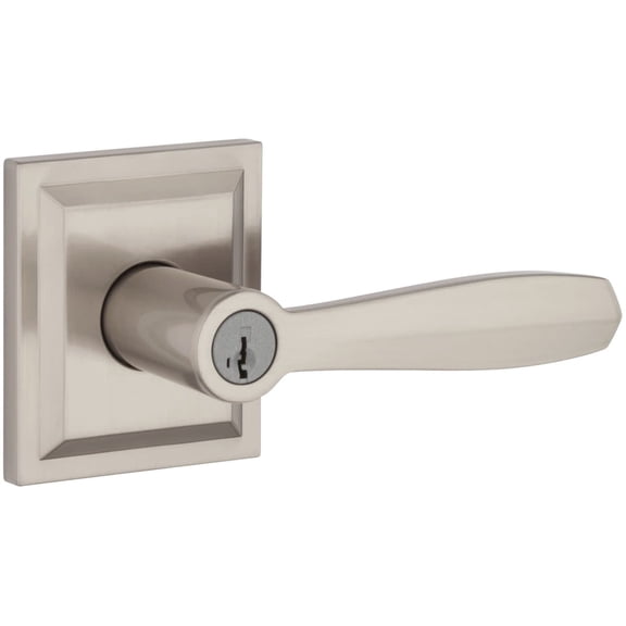 Baldwin Torrey Low Profile Rose Keyed Entry Lever Featuring Smartkey in SN