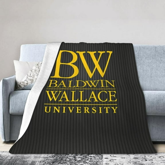 Baldwin Wallace University Logo Fleece Blanket, Very Soft Microfiber Flannel Blanket for Couch Warm and Cozy for All Seasons
