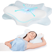 Balea Memory Foam Bed Pillows,Neck Pillow,Blue and White