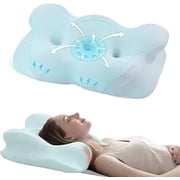 Balea Memory Foam Neck Pillows for Pain Relief, Ergonomic Contour Odorless, Queen Blue