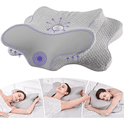 Balea Memory Foam Neck Pillows for Sleeping, Gray,Adjustable Height