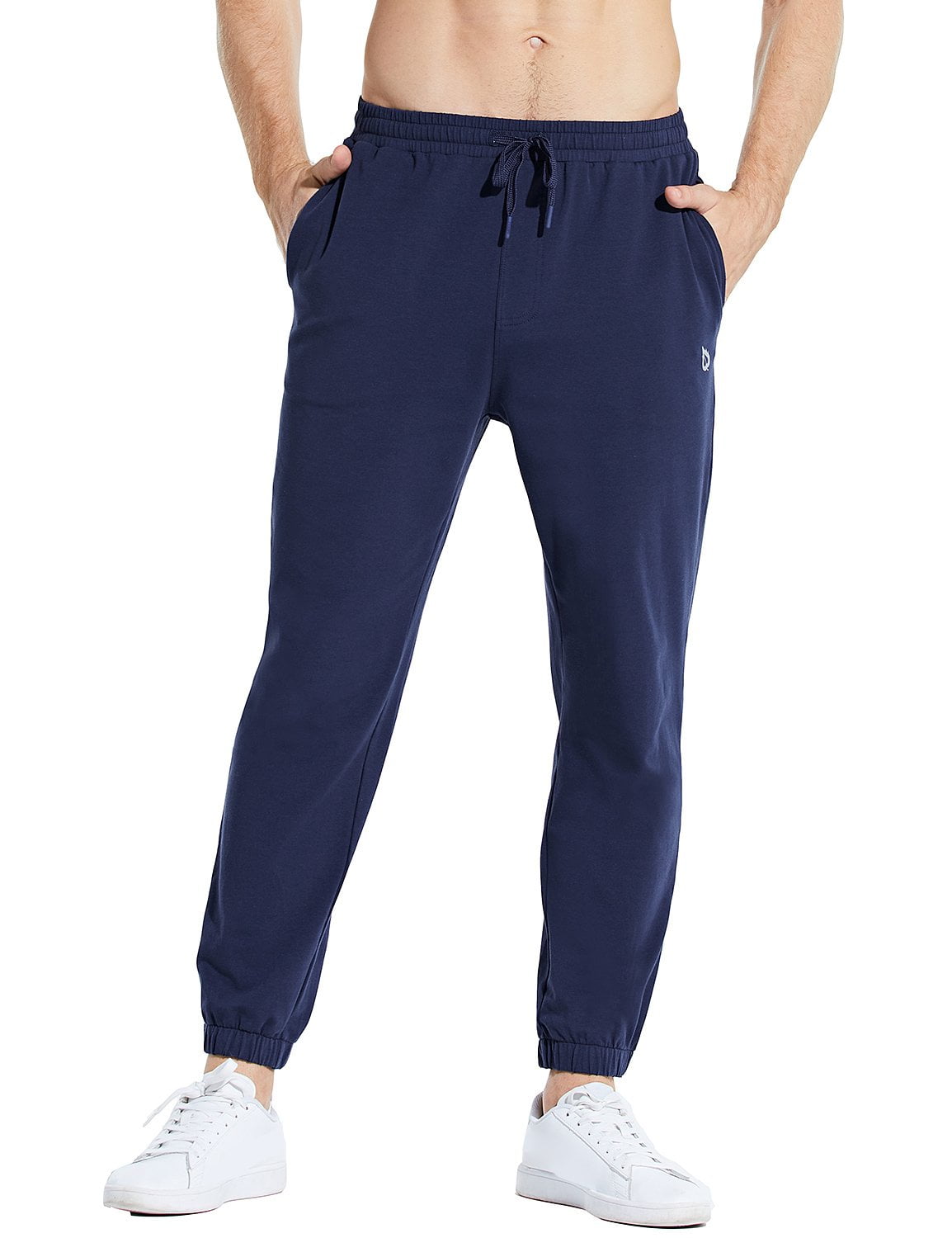 Baleaf Men's 27 Cotton Lounge Casual Pants Lightweight Joggers Sweatpants  Workout Pocketed Pajamas 7/8 Length Grey Size XL 